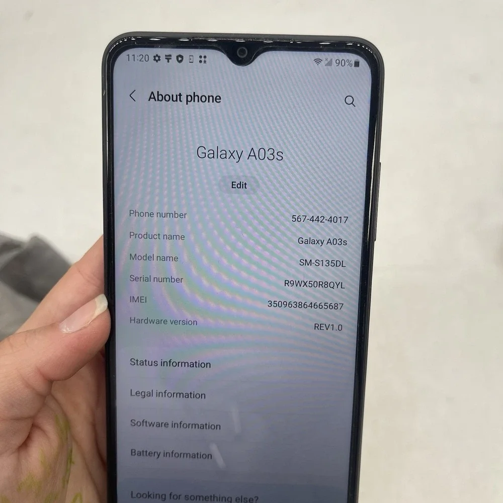 Samsung Galaxy A03s 32GB Black Unlocked SM-A037U Android Smartphone Works Great